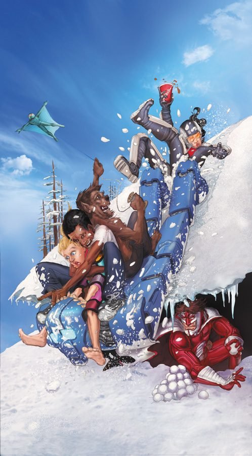 NORTH #1 variant cover: the team in the snow